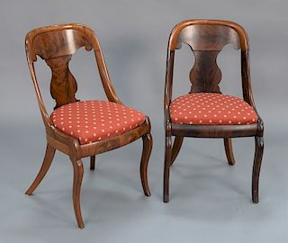 Assembled set of ten classical side chairs, five plus five (one without seat).