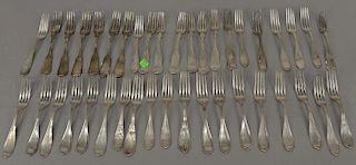 Lot of N. Harding Boston coin silver forks. 
60.8 total troy ounces