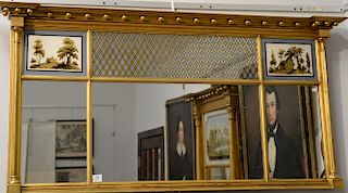 Federal style three part over mantle mirror. 27" x 56"