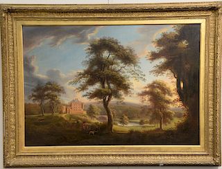 Attributed to Hugh Irvine (English School, 19th century)
oil on canvas
landscape "View of a Scottish Castle and Glen"
unsigned
27" x...