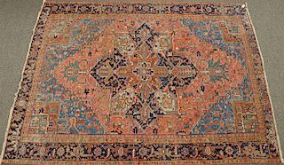 Heriz Oriental carpet (overall wear). 
8'8" x 11'4"