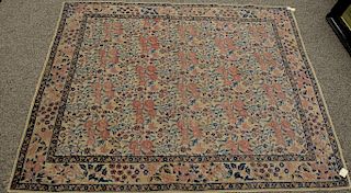 Kirman Oriental throw rug (overall wear). 
5' x 6'
