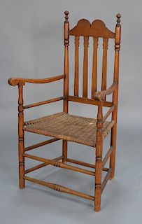 Bannister back great chair with double arched top. 
seat height 17 in., total height 43 in.