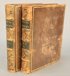 Two volumes, Pepys Memoirs of Samuel Pepys's Diary 1659-1669, London: Colburn, 1825. 
Provenance: Estate of Eileen Slocum located in...