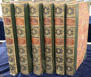 Set of six volumes of IL Vaticano Descritto ed Illustrato da Erasmo Pistolesi con Disegni a Contorni Diretti dal Pittore. Camillo Gu...