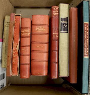 Box with nine books to include Index Libror Prohib------Pope Gregory XVI Rome, 1835; Der Index Der Verbotenen Bucher: by F. H. Reusc...