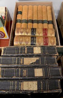 Thirteen books in two boxes including Records of New Amsterdam N.Y. 1897 7 volume set Edited by Berthold Fernow; History of the City...