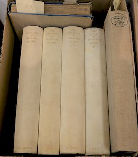 Six books about William Blake, Nonesuch Press. The Writings of William Blake 3 vol. set Vellum and Marbled Boards #1136 of 1500 sets...