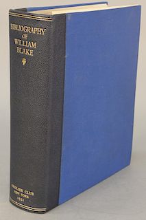 Bibliography of William Blake 1921 Grolier Society New York by Geoffrey Keynes, plus the 1921 Prospectus 1 of 250. 
Provenance: Esta...