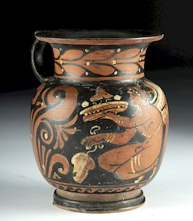 Apulian Red Figure Olpe with Eros