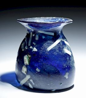Important Roman White on Blue Cameo Glass Jar