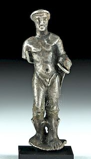 Roman Silver Miniature Statue - Nude Male