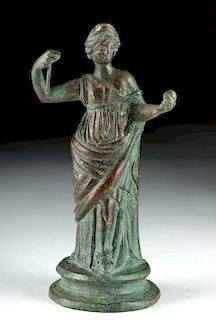 Large Roman Bronze Standing Goddess or Muse