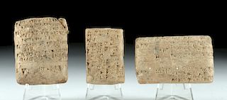 Lot of 3 Fine Mesopotamian Clay Cuneiform Tablets