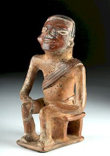 Very Fine Narino Pottery Coquero Seated Figure