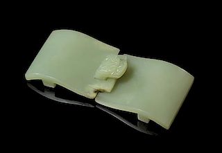 * A Jade Belt Buckle Length 3 7/8 inches.