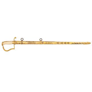 American Naval Surgeon's Sword with Gilt Eagle Pommel
