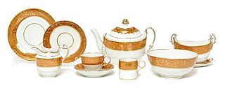 A Worcester Porcelain Tea Set, Length of teapot 9 3/4 inches.