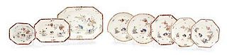 Eight English Porcelain Table Articles, Length of platter 12 3/8 inches.