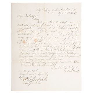 Directive From General Grant Following Lincoln's Assassination, 1865