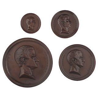 Four Original Fort Sumter Medals Minted for the Chamber of Commerce of the State of New York and Presented to Those Engaged in the Defense of Fort Sum