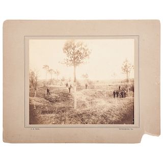 Albumen Photograph of Civil War Veterans at The Crater, by C.R. Rees, Petersburg, VA