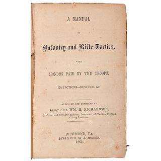 A Manual of Infantry and Rifle Tactics, 1861, Possibly Identified to CSA Soldier
