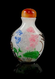 * A Peking Glass Snuff Bottle Height 2 5/16 inches.