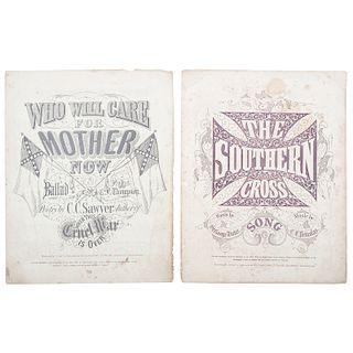 Confederate Sheet Music, Incl. "Who Will Care for Mother Now?" and "The Southern Cross"