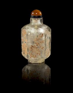 A Rock Crystal Snuff Bottle Height 2 7/8 inches.
