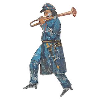 Painted Tin Folk Art Union Soldier "Jigger"