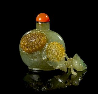 * A Jade Snuff Bottle Height 1 7/8 inches.