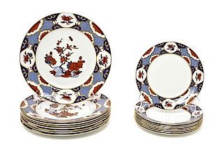 A Spode Porcelain Partial Dinner Service, Diameter of largest 10 3/4 inches.