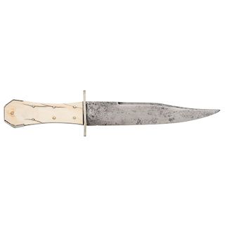 Coffin Handle Bowie Knife By W.S. Butcher  from the Estate of Art Gerber, Tell City, Indiana