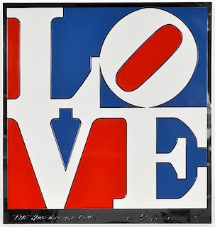 Robert Indiana 'American Love' Aluminum & Enamel