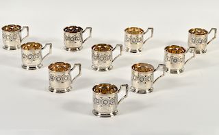 10 Austrian Aesthetic Silver Cups
