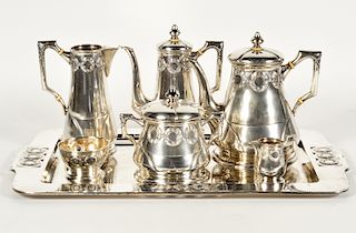 Austrian Art Deco 7 Pc. Silver Coffee/Tea Set