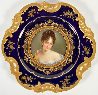 Royal Vienna Cobalt & Gilt Porcelain Plate
