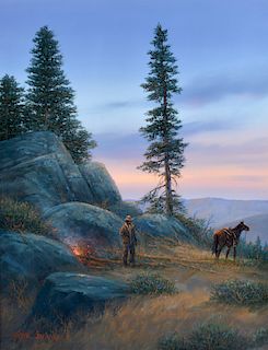 Gene Speck 'Mountain Ridge' Oil Painting