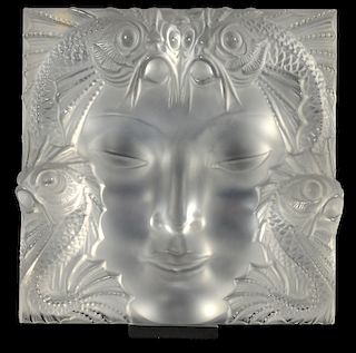 Lalique France 'Masque de Femme' Crystal Plaque