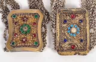 2 Antique 19th C. Austro Hungarian Silver Necklace