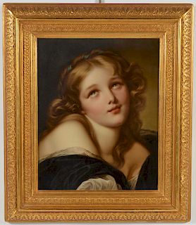19th C. Continental Portrait of Young Girl O/C