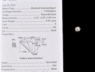 GIA Certified .92 Carat Round Brilliant Diamond