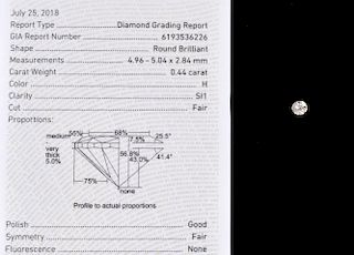 .44 Round Brilliant Diamond W/ GIA Certificate