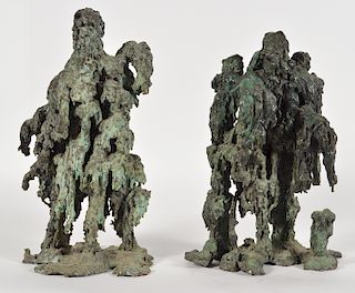 Two Robert Bery Drip Bronze Sculptures