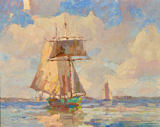 Lars Thorsen 'Top Sail Schooner' Oil Painting