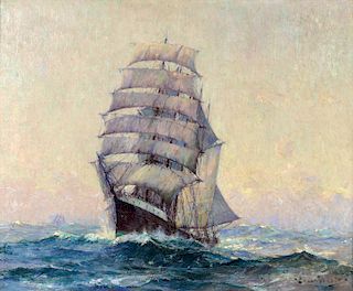 Large Lars Thorsen 'Clipper Ship' Oil Painting