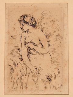 Renoir Etching 'Bagneuse de bout a Mi-Jambes'