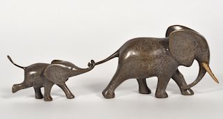 Loet Vanderveen 'Marching Elephants' Bronze
