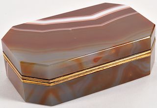 Red Agate Box with Bronze Mounts